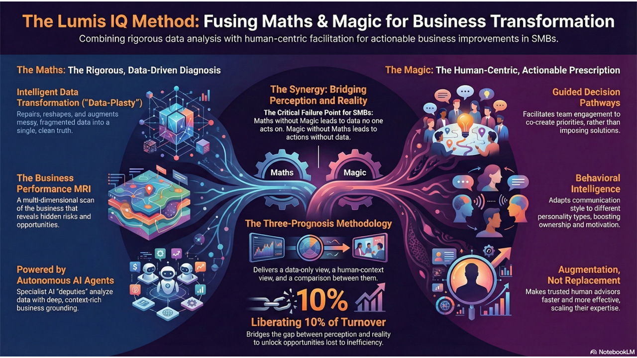 Fusing the maths and the magic, this is an infographic describing How Lumis IQ works.